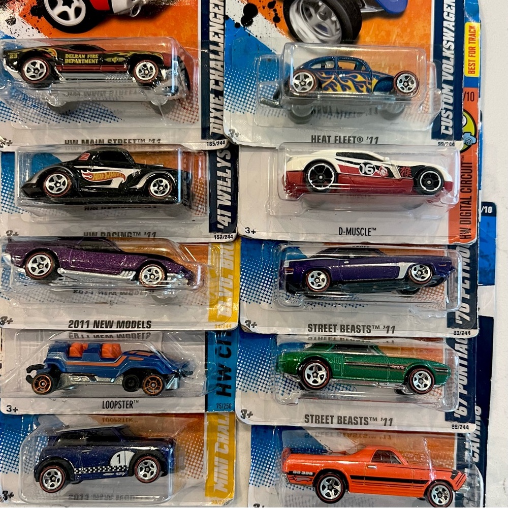 Assorted Kids Toy Cars Pack - Purple, Green, Orange, Blue, Red, Black
